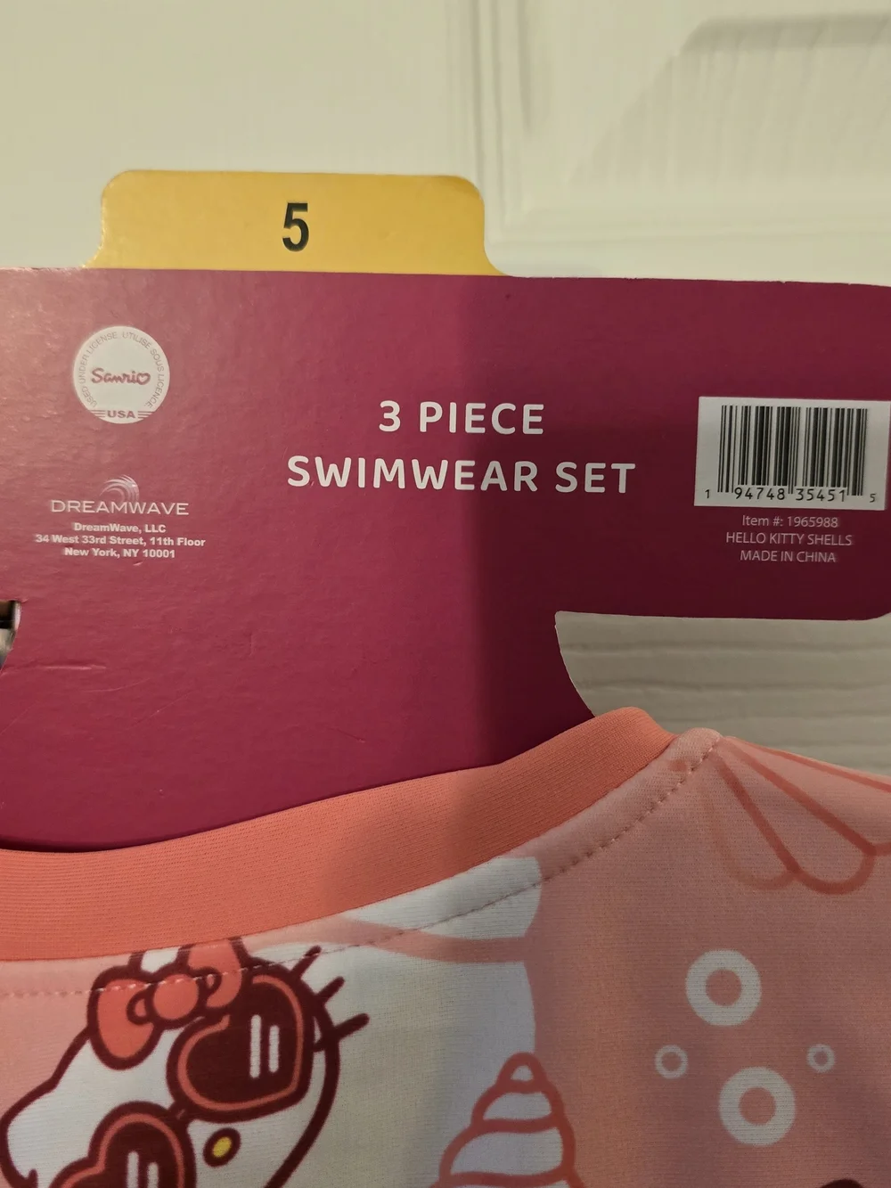 Hello Kitty Pink Girls' 2-Piece Swim Set